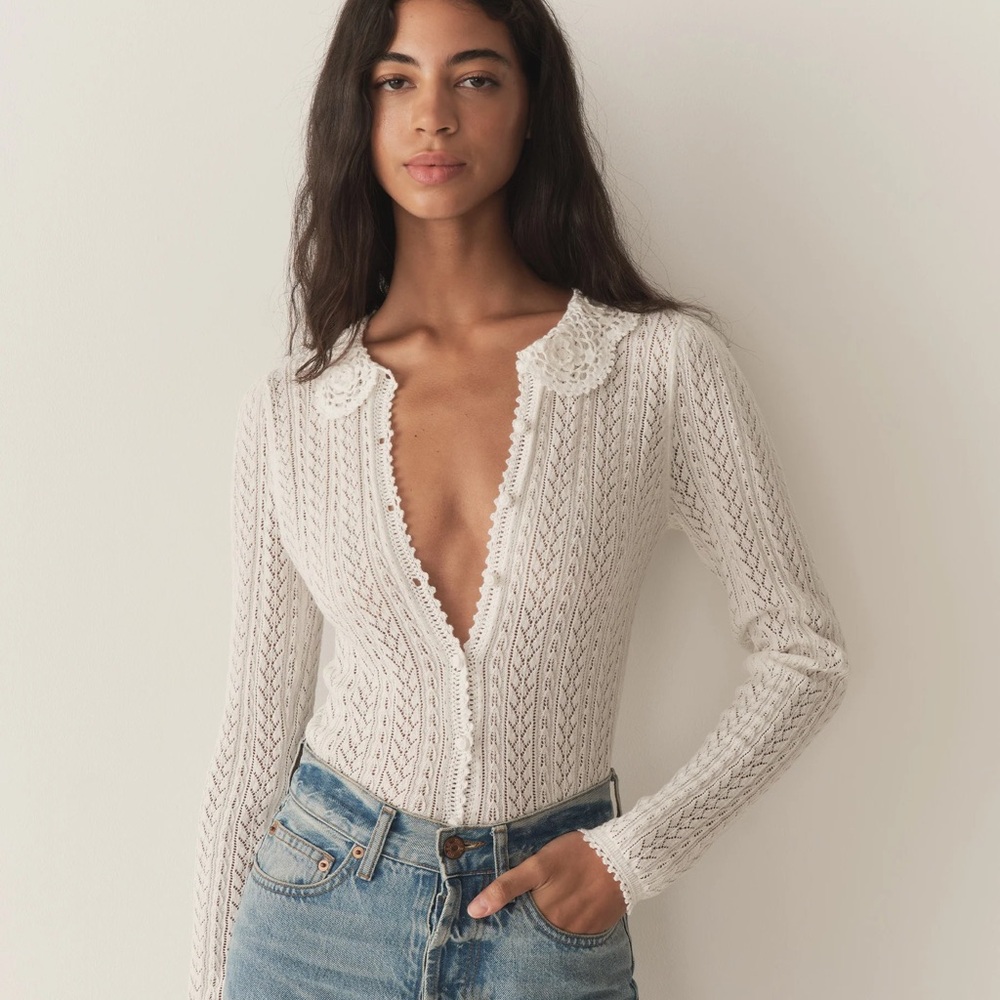 Doen Martina Cardigan Pale Lily L